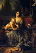 Leon Cogniet Portrait of Maria Brignole-Sale De Ferrari with her son oil painting on canvas